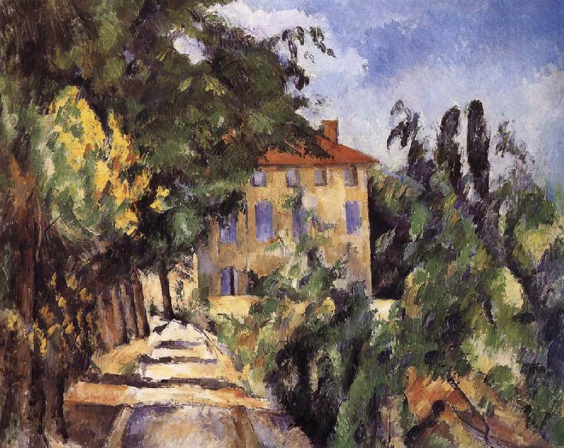 Paul Cezanne red roof houses